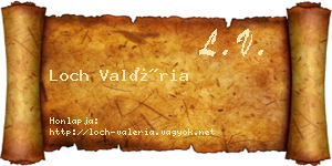 Loch Valéria névjegykártya